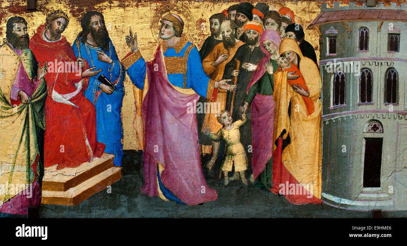 La leggenda di Saint Laurent di Mariotto di Nardo (attivo 1394-1424), pittore fiorentino Firenze Italia Italiano Foto Stock