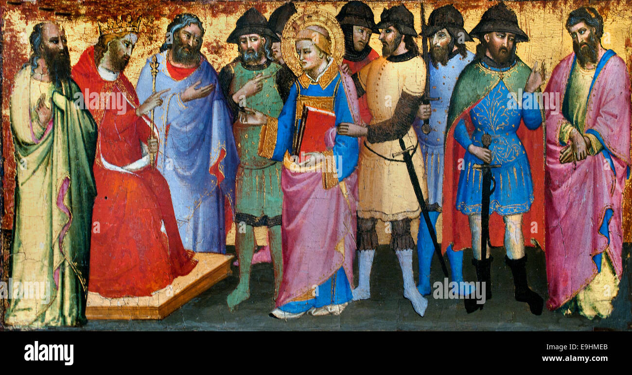 La leggenda di Saint Laurent di Mariotto di Nardo (attivo 1394-1424), pittore fiorentino Firenze Italia Italiano Foto Stock