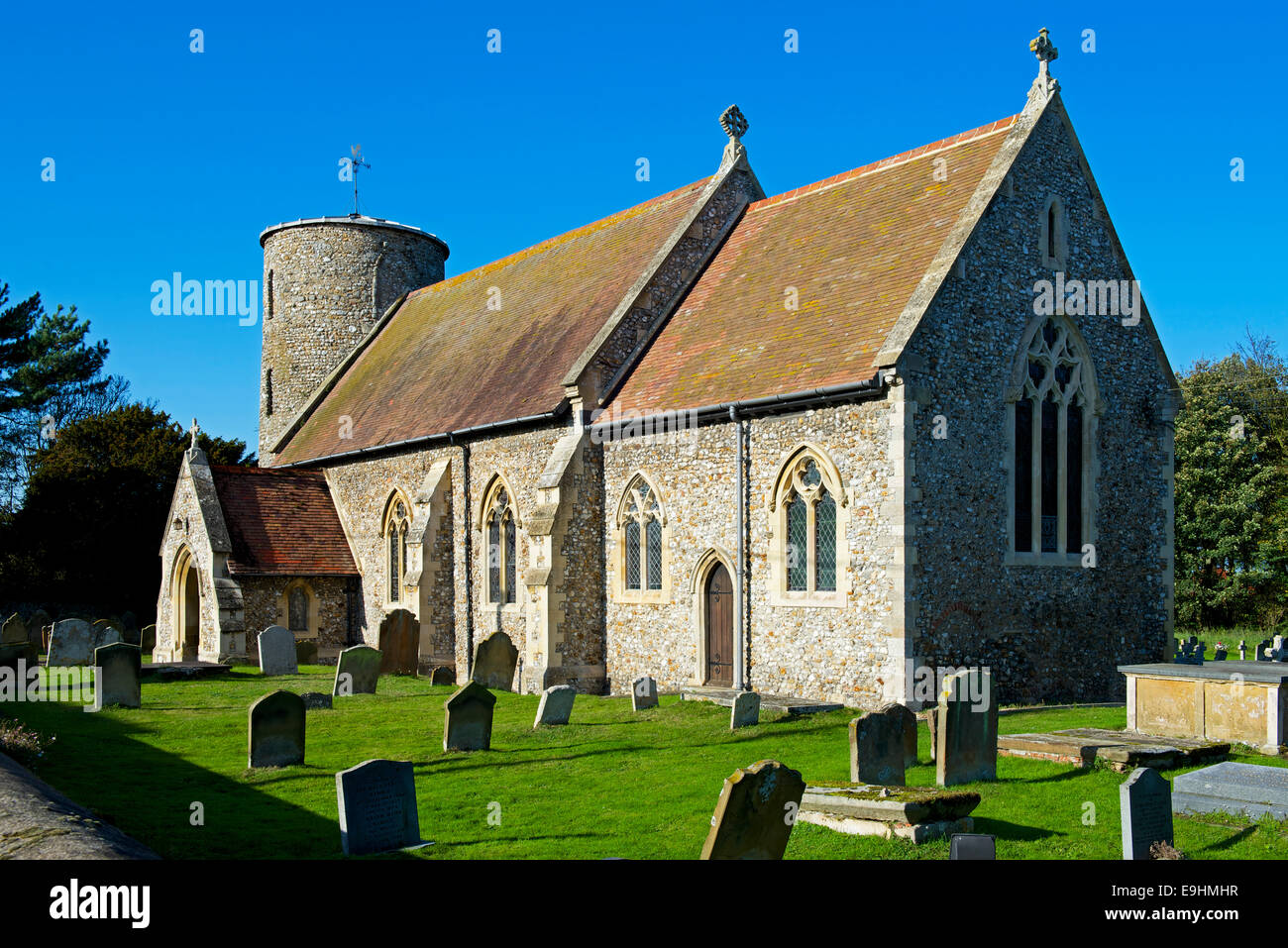Chiesa di Santa Maria, Burnham Deepdale, Norfolk, Inghilterra, Regno Unito Foto Stock