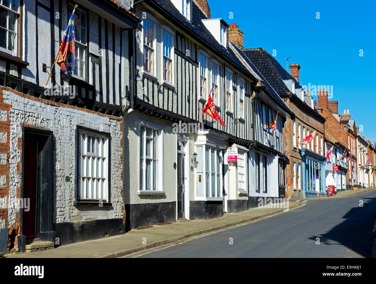 Strada di Little Walsingham, Norfolk, Inghilterra, Regno Unito Foto Stock