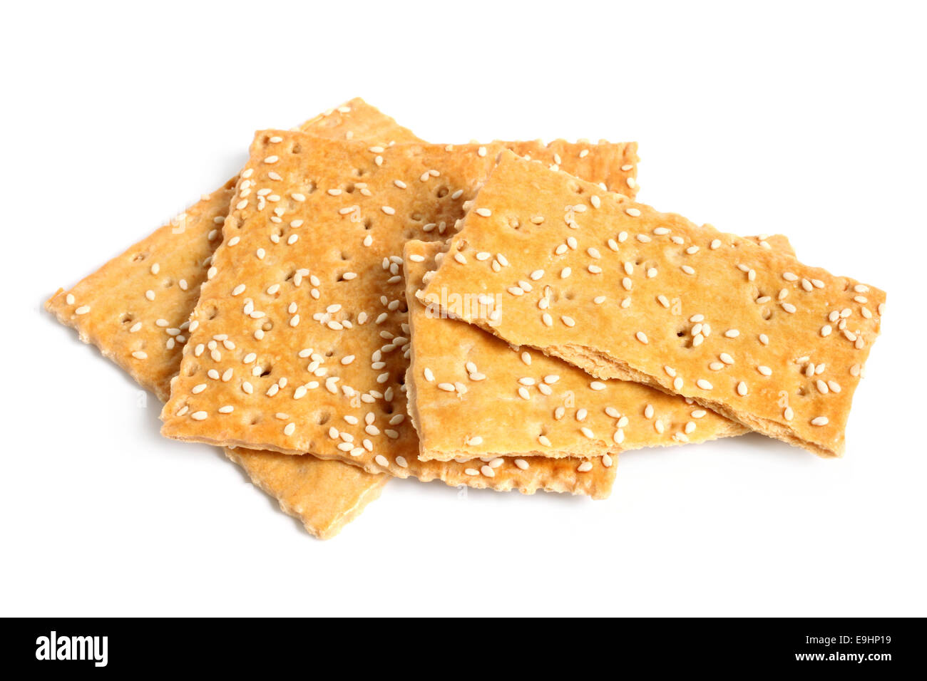 Crackers con sesamo Foto Stock