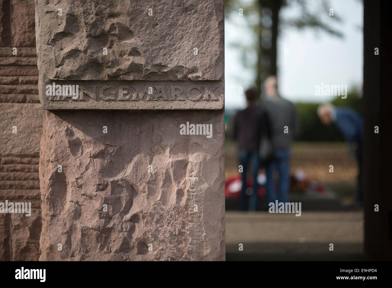 In Germania il cimitero militare Langemark, Belgio. Foto Stock