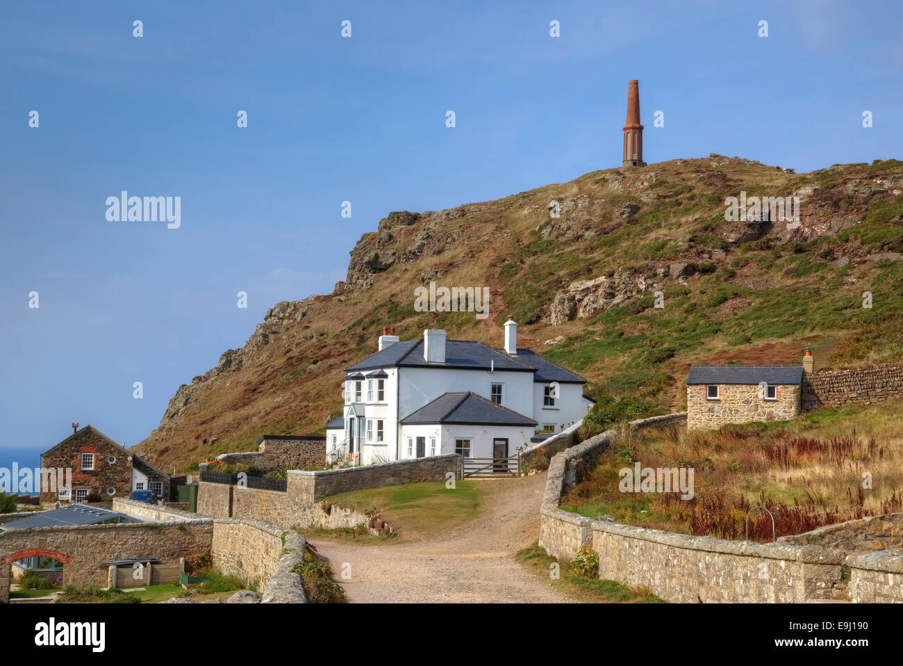 Cape Cornwall, San Giusto, Cornwall, England, Regno Unito Foto Stock