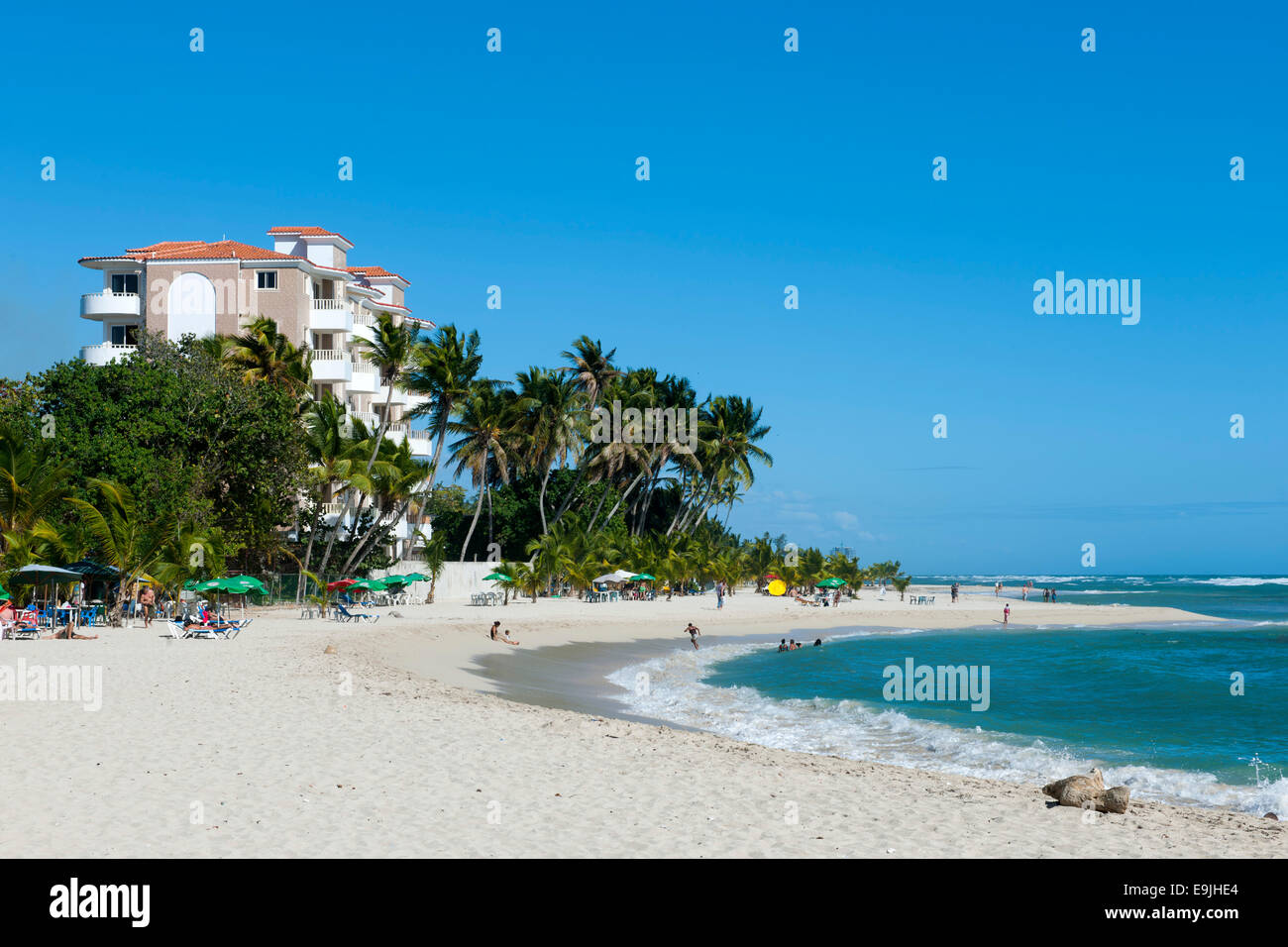 Dominikanische Republik, Osteno, Juan Dolio, Guayacanes-Strand Foto Stock