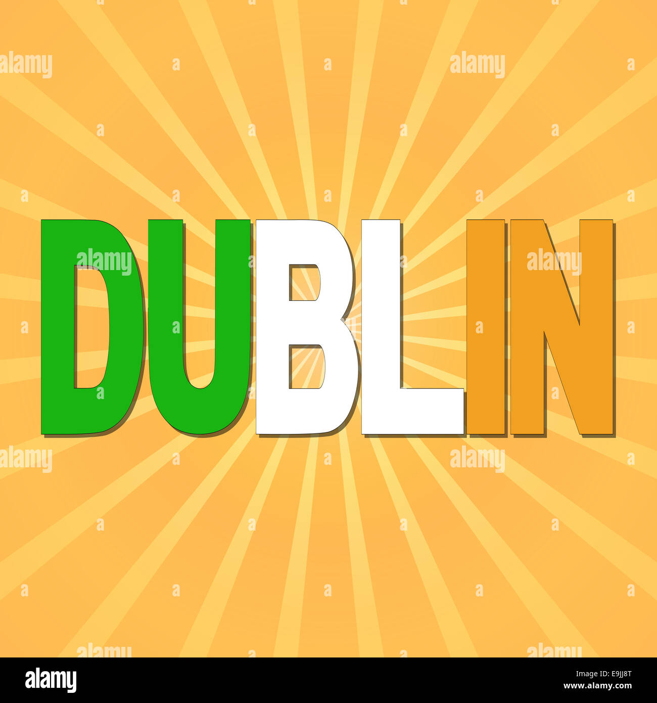 Bandiera di Dublino il testo con sunburst illustrazione Foto Stock