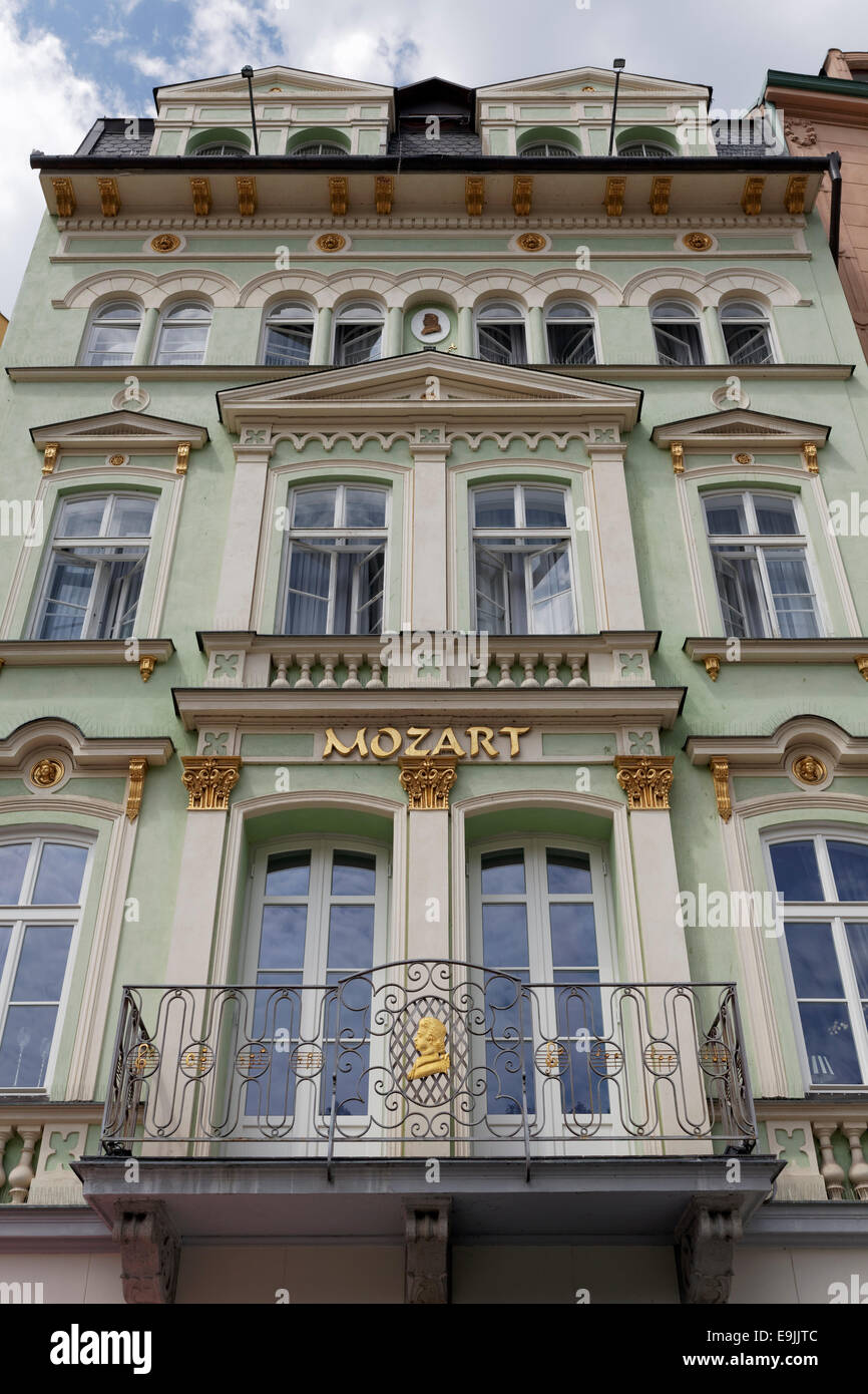 La Casa di Mozart a Stará Louka, Karlovy Vary, Regione di Karlovy Vary, Bohemia Repubblica Ceca Foto Stock