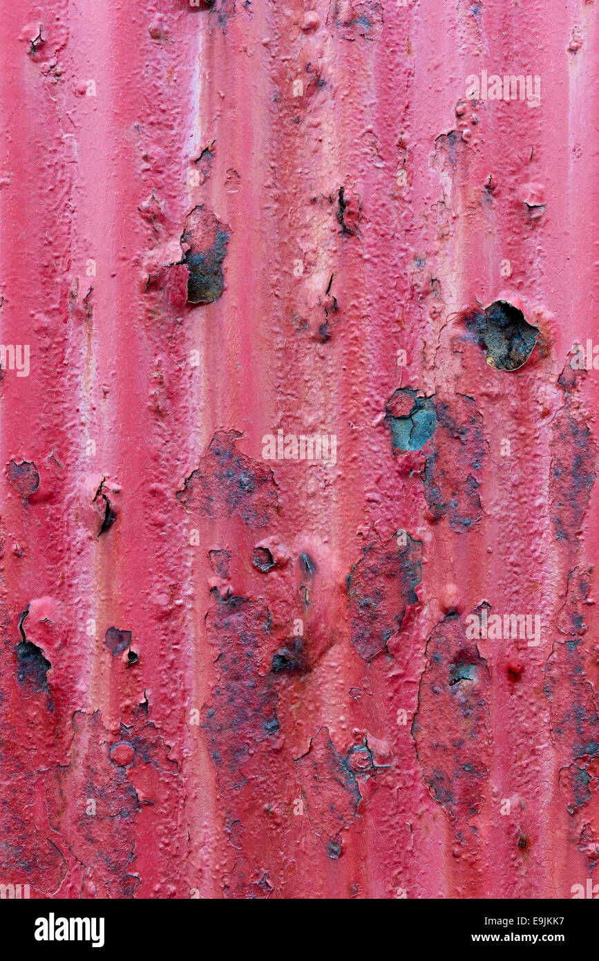 Rosso ruggine ferro corrugato foglio Foto Stock