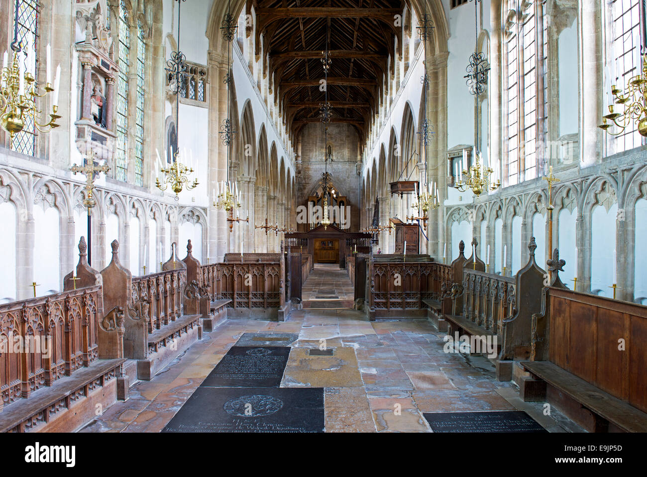 Interno della chiesa di San Pietro, Walpole St Peter, Norfolk, Inghilterra, Regno Unito Foto Stock