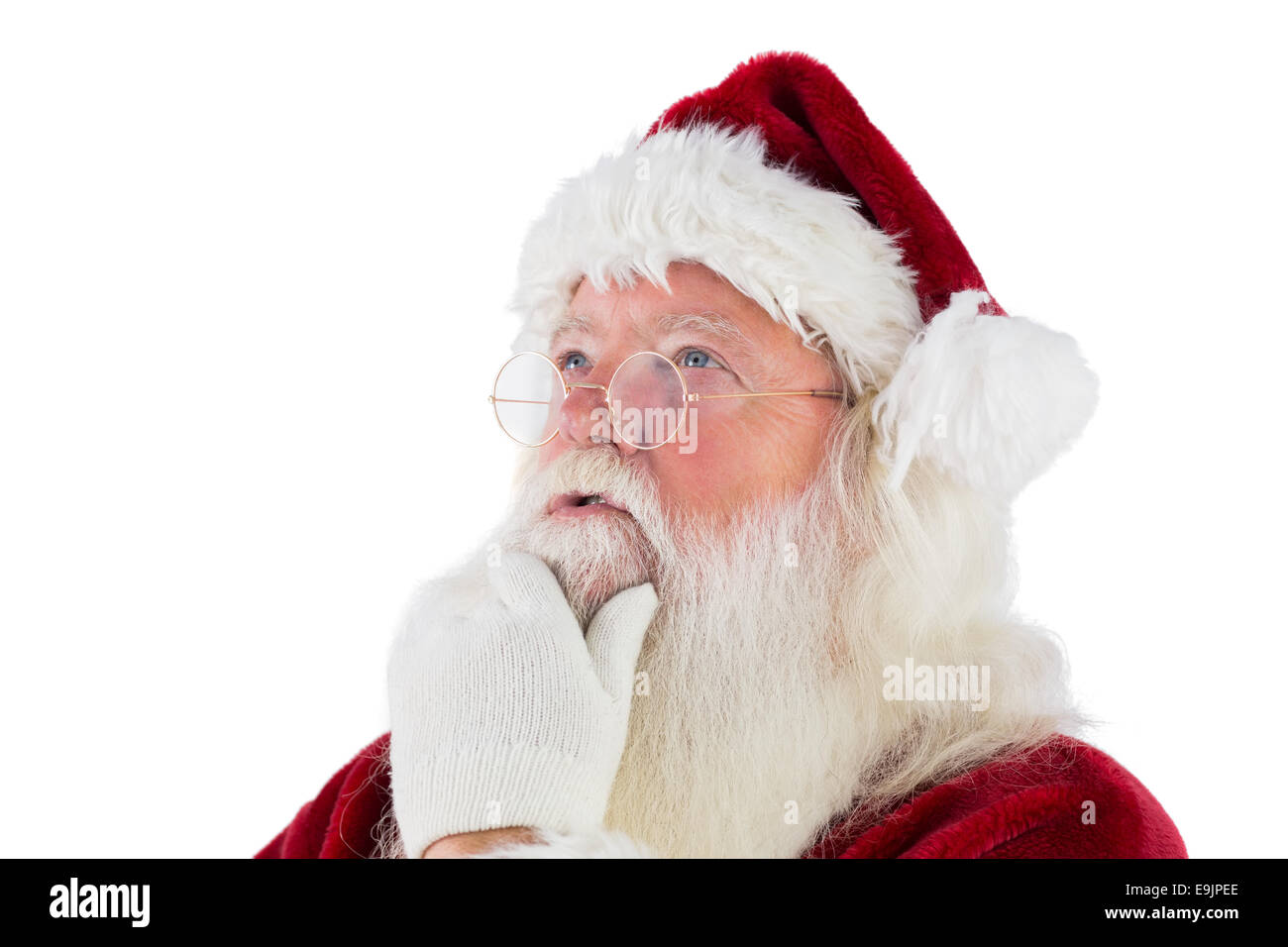 Santa sta pensando a qualcosa di Foto Stock