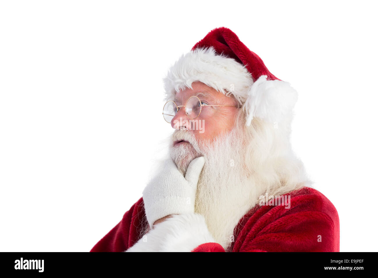 Santa sta pensando a qualcosa di Foto Stock