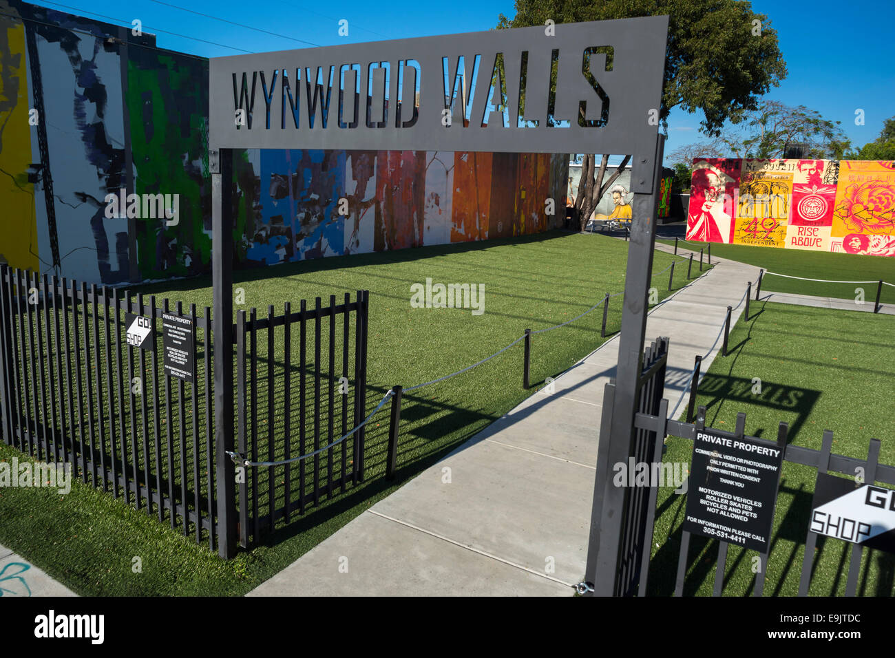 Ingresso segno pareti WYNWOOD STREET ART CENTER WYNWOOD Miami Florida USA Foto Stock