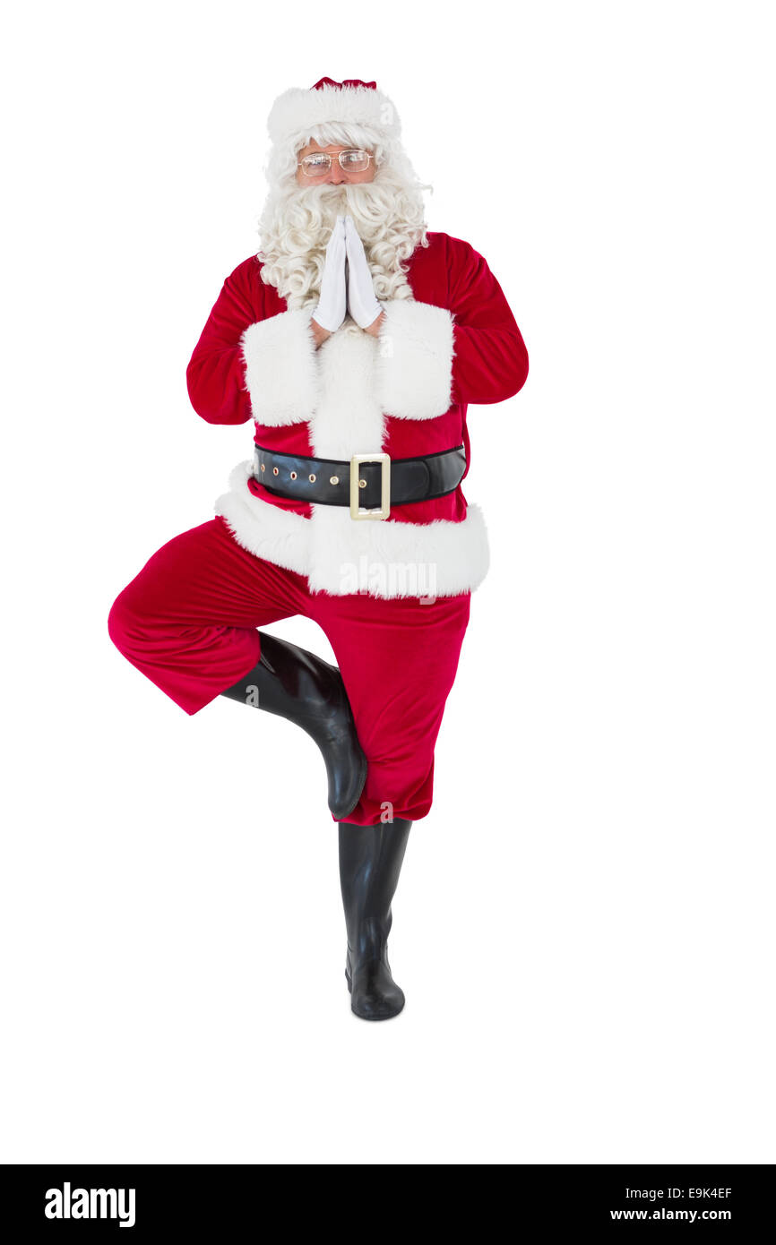 Santa Claus in posa ad albero Foto Stock