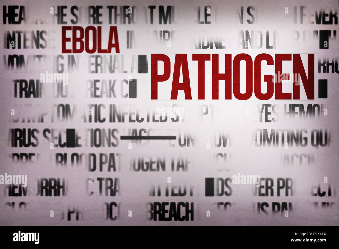 Generati digitalmente il virus ebola parola cluster Foto Stock