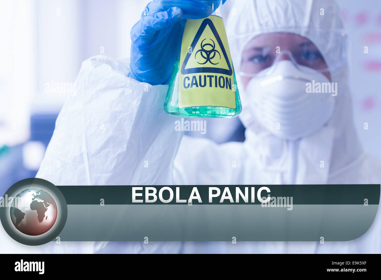 Il virus di Ebola notizie flash con immagini mediche Foto Stock
