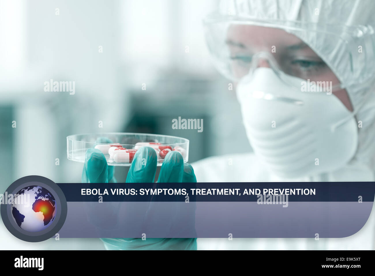 Il virus di Ebola notizie flash con immagini mediche Foto Stock