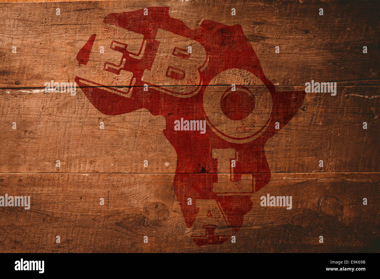 Immagine composita di rosso il virus ebola testo sul contorno in africa Foto Stock