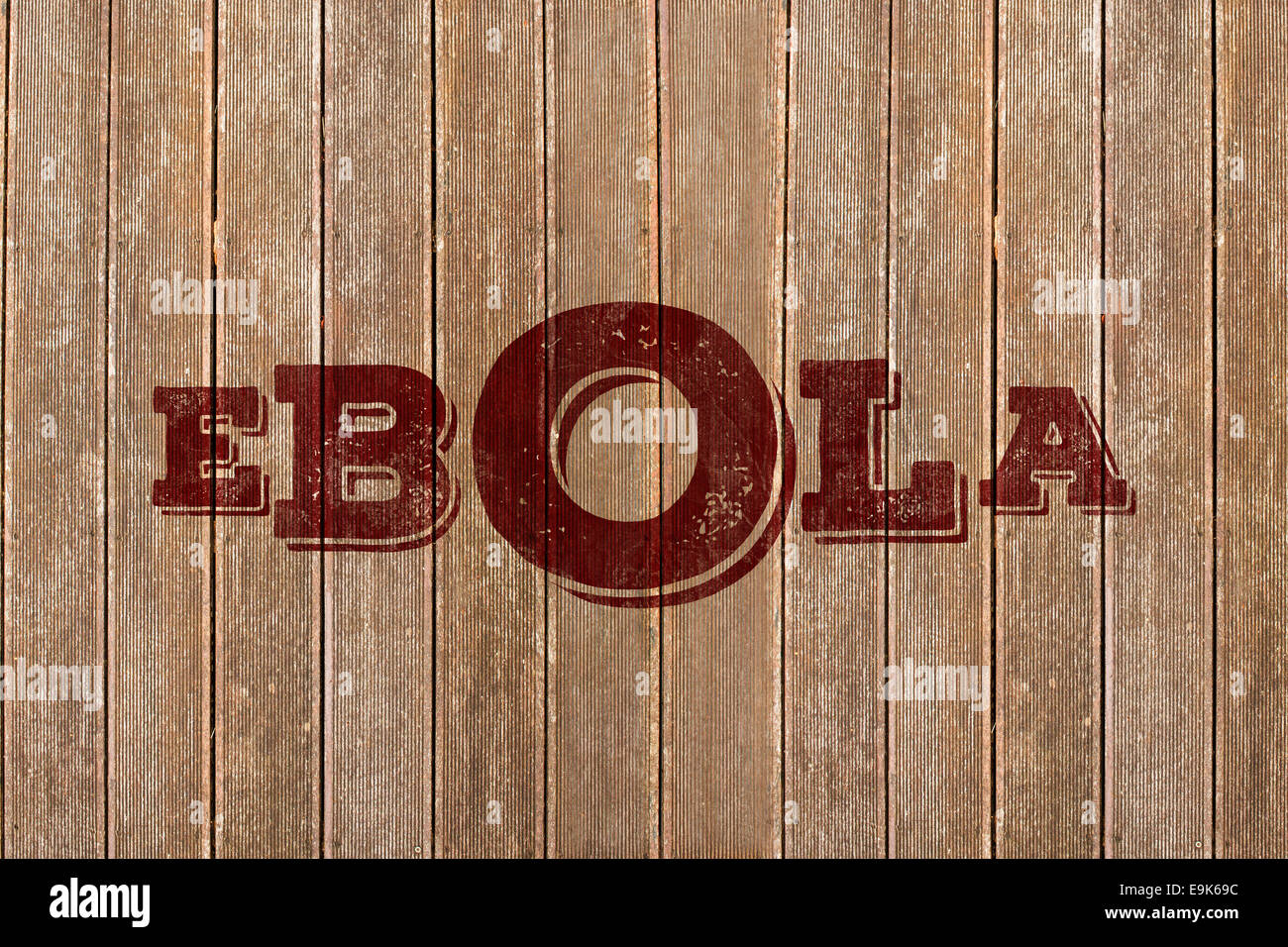 Immagine composita di rosso testo ebola Foto Stock