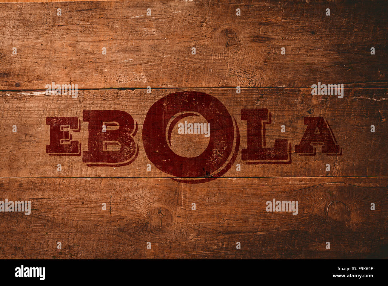 Immagine composita di rosso testo ebola Foto Stock