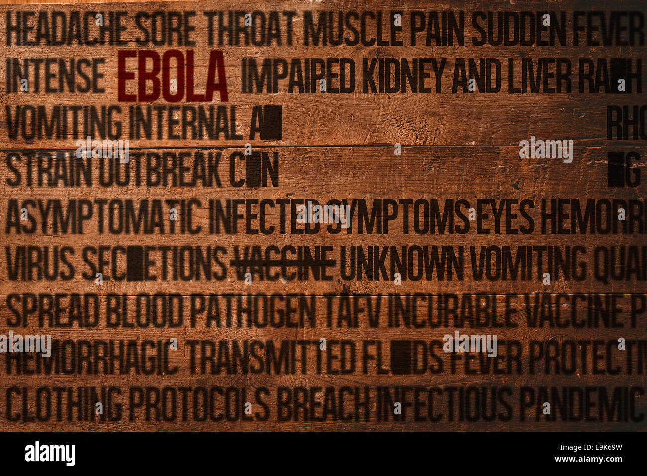 Immagine composita di ebola parola cluster Foto Stock