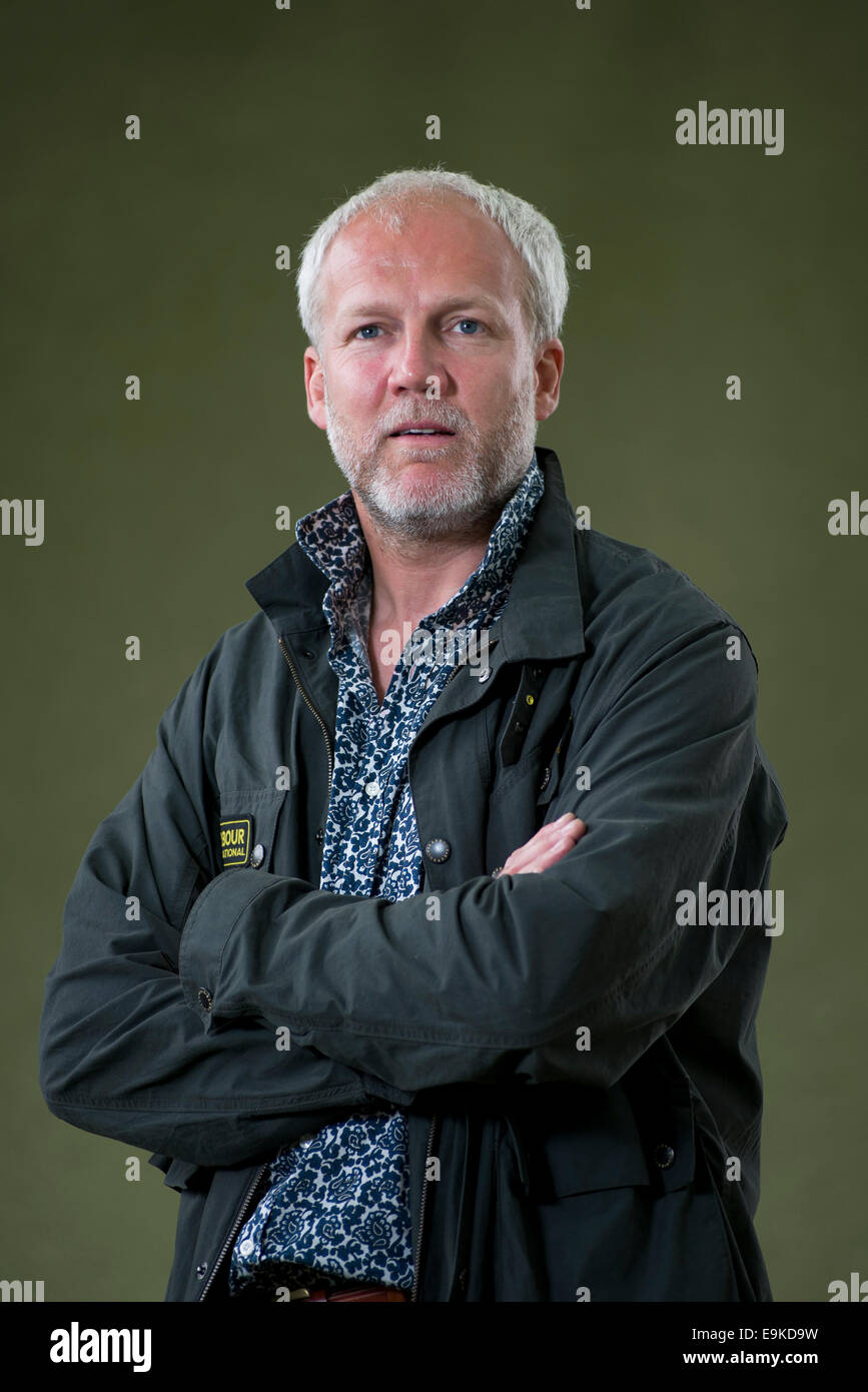 Giornalista inglese, storico e scrittore di viaggi Justin Marozzi appare in Edinburgh International Book Festival. Foto Stock