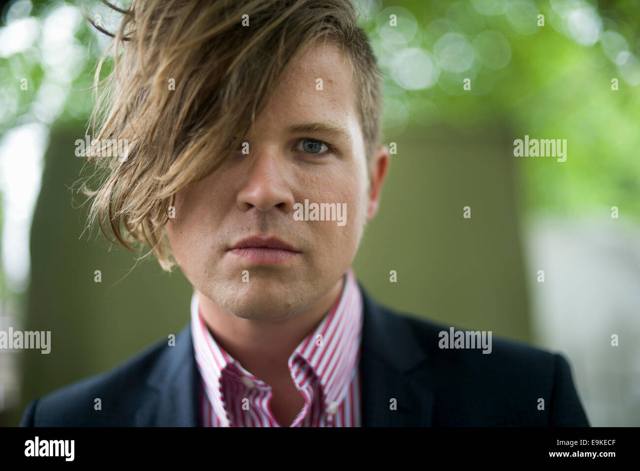 Poeta Luke Wright appare in Edinburgh International Book Festival. Foto Stock