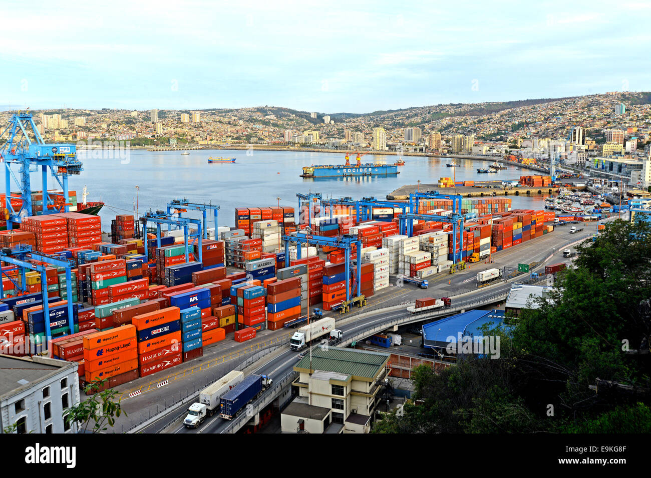 Porto di Valparaiso Cile Foto Stock