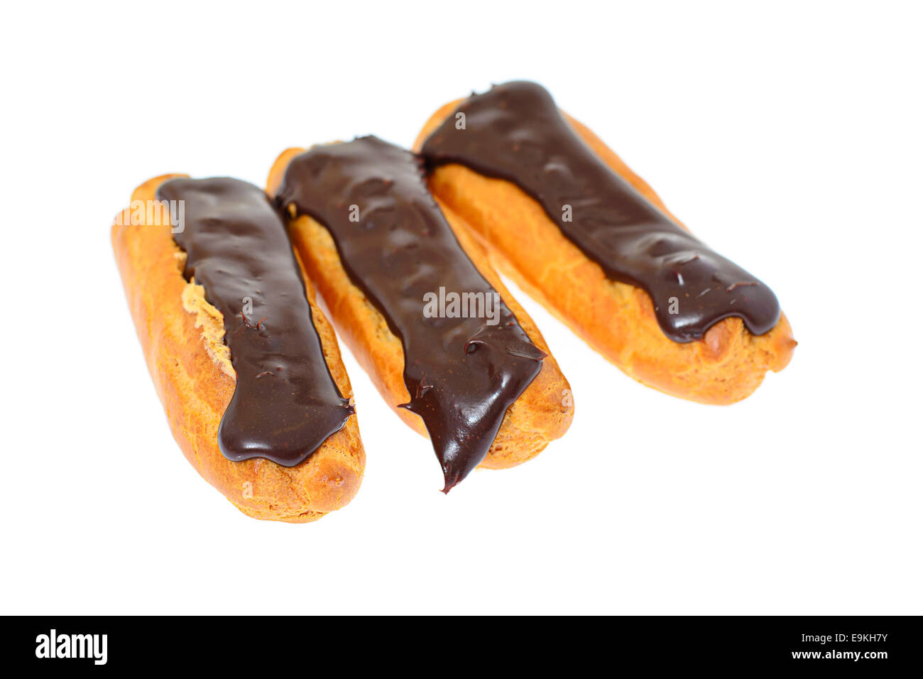 Dolce Eclair isolati su sfondo bianco per il vostro design. Foto Stock