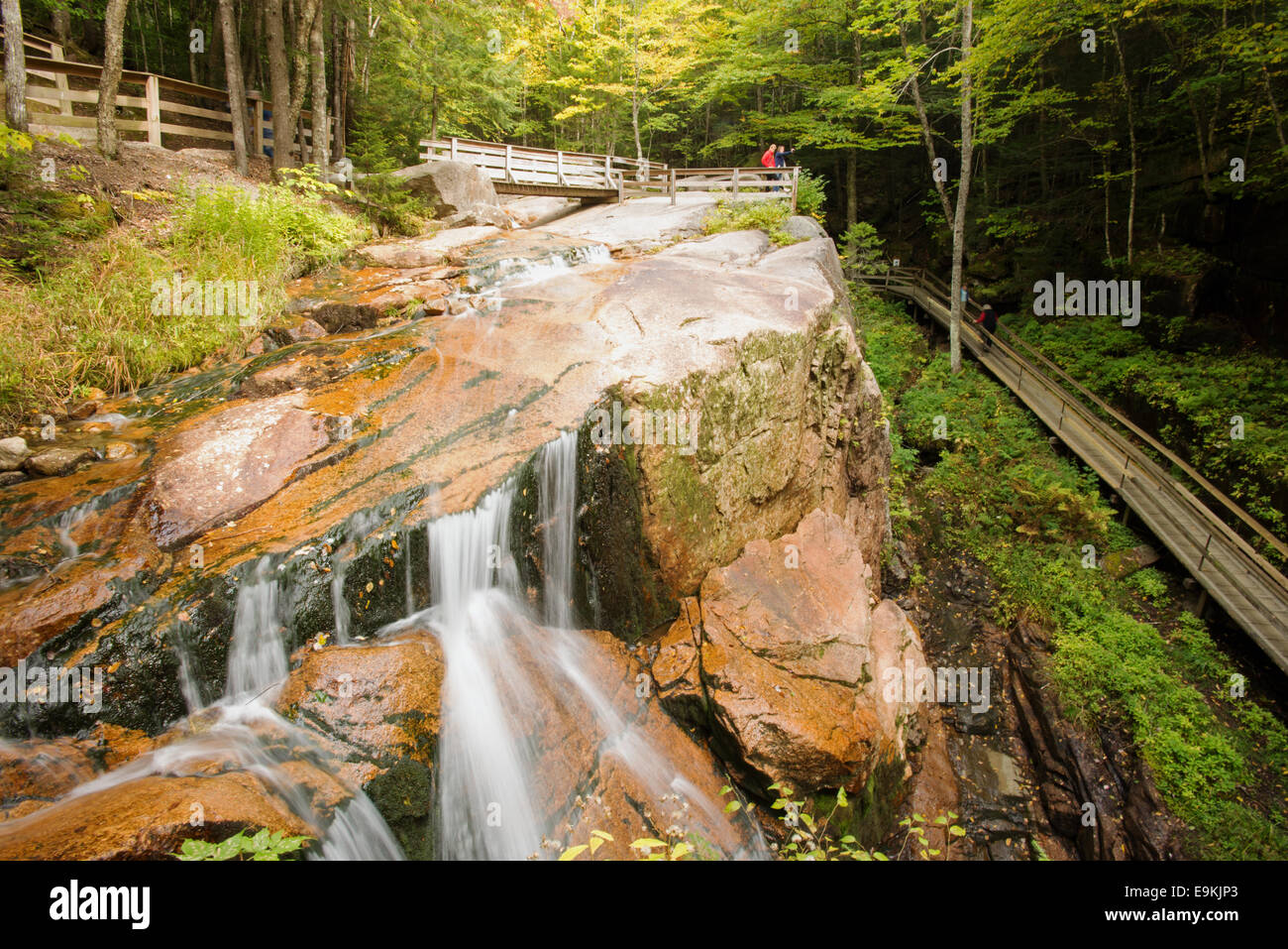 Il Flume Gorge Franconia Notch State Park White Mountains del New Hampshire USA Foto Stock