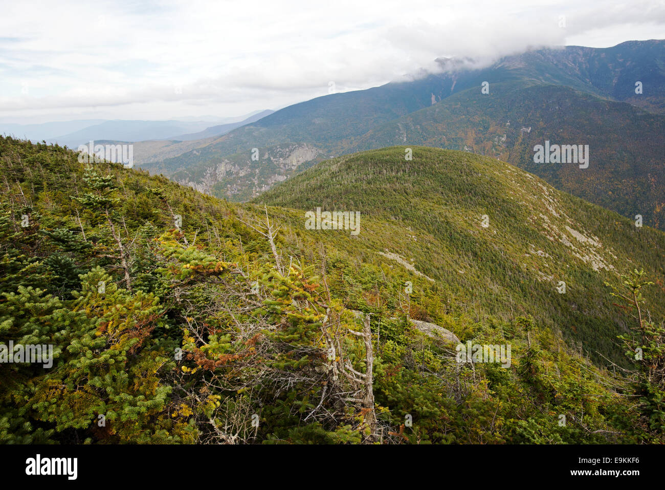 Vista panoramica dal Monte cannone, White Mountain National Forest, New Hampshire USA Foto Stock