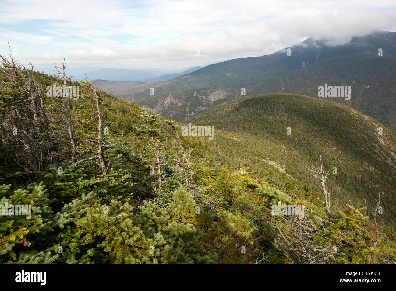 Vista panoramica dal Monte cannone, White Mountain National Forest, New Hampshire USA Foto Stock