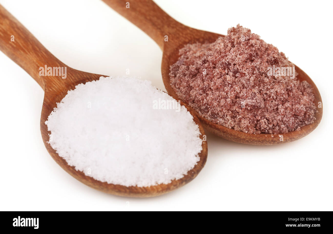Kala namak con sale da tavola Foto Stock