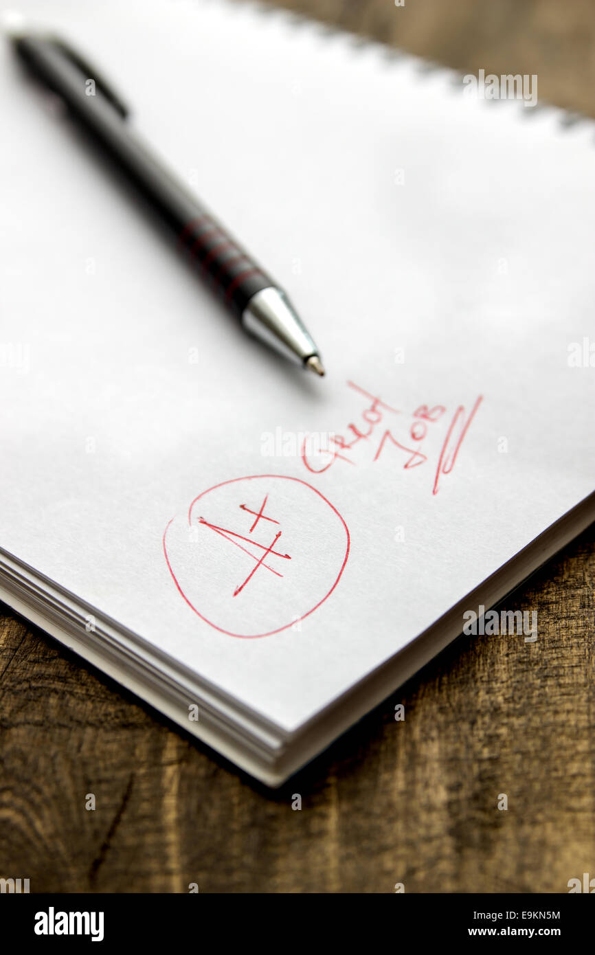 Grado A Plus su notebook, close up Foto Stock