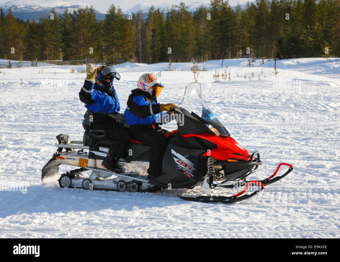 Giro in motoslitta Foto Stock