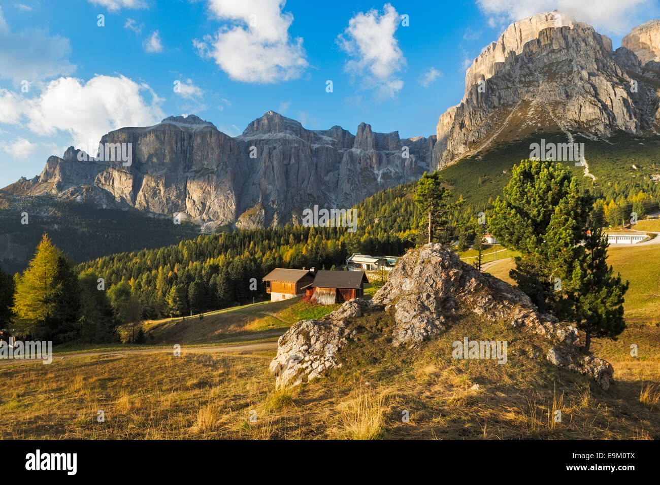 Gruppo Sella al Passo Pordoi, Dolomiti, Italia Foto Stock