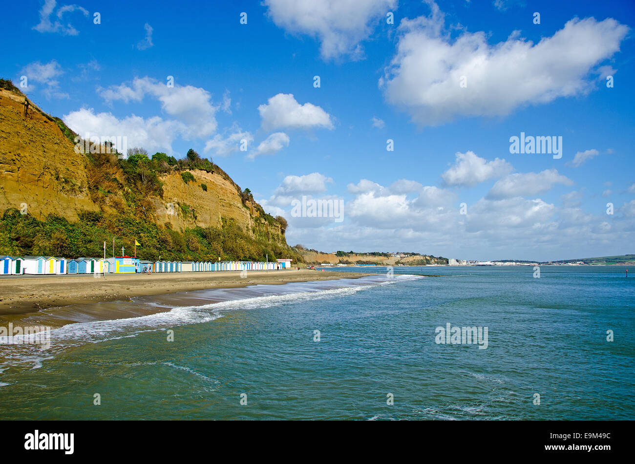 Piccola speranza spiaggia vicino a Shanklin, Isle of Wight, Regno Unito Foto Stock