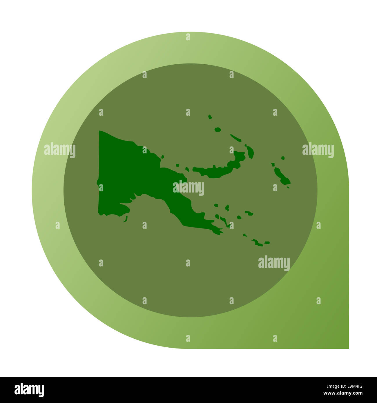 Isolato di Papua Nuova Guinea mappa pin contrassegno in flat web design di stile. Foto Stock