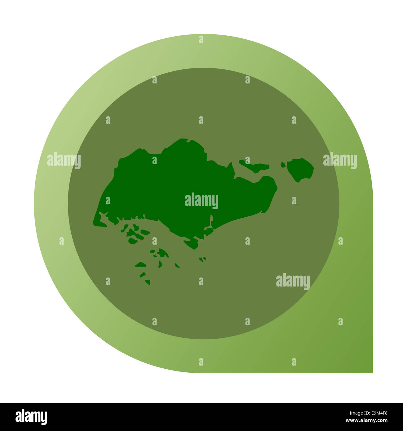 Isolato Singapore mappa pin contrassegno flat web design di stile. Foto Stock