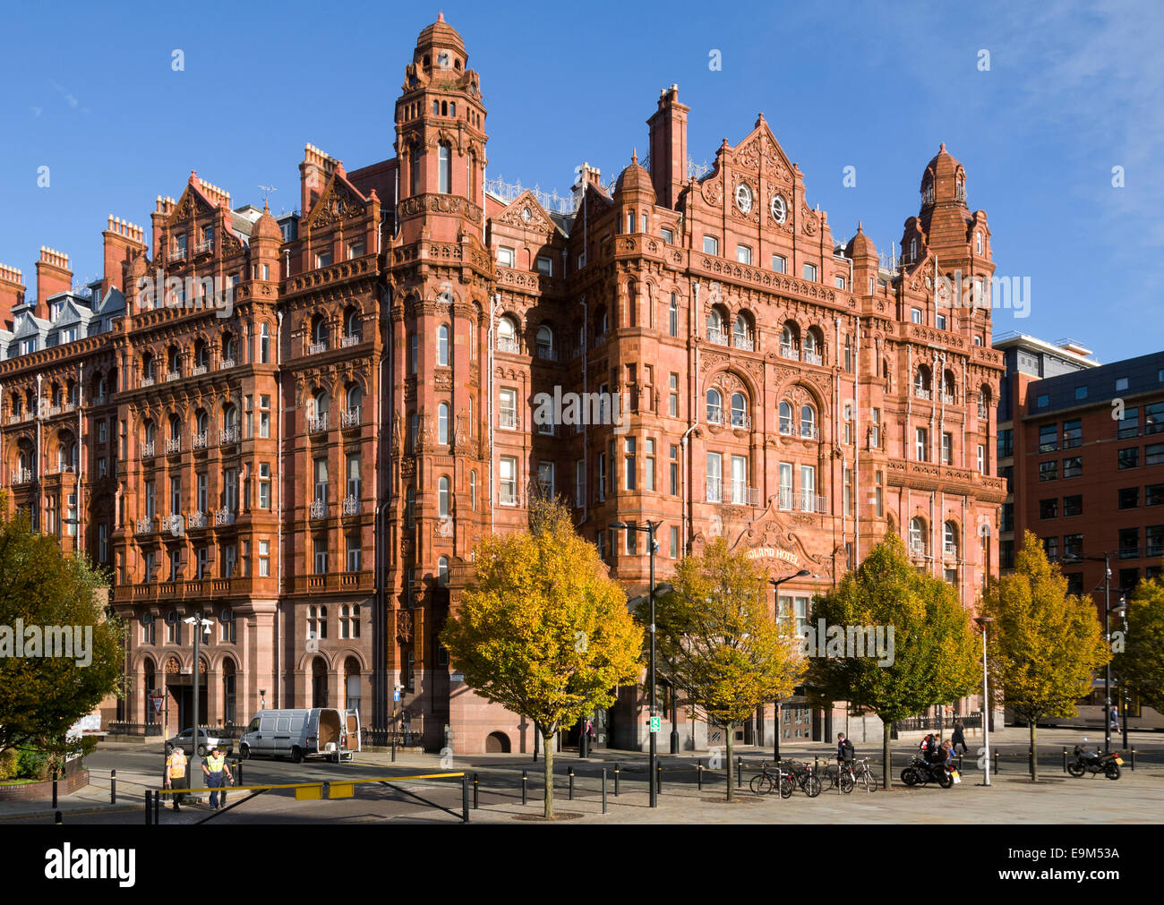La Midland Hotel (Charles Trubshaw 1903 per la ferrovia Midland). Windmill Street, Manchester, Inghilterra, Regno Unito. Foto Stock