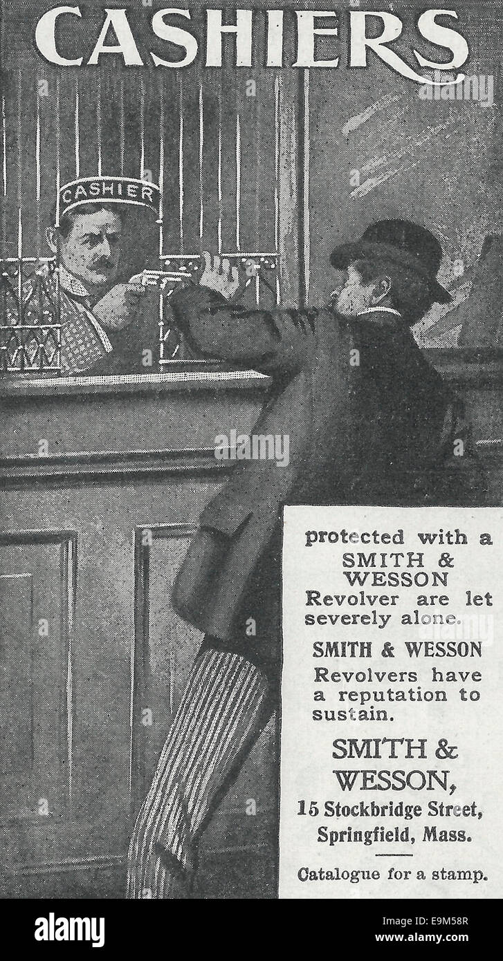 Pubblicità per Smith e Wesson, 1899 Foto Stock