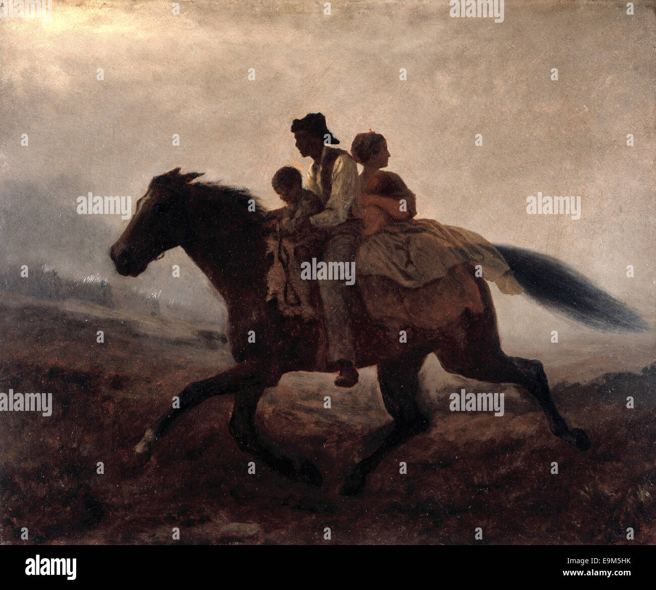 "Un giro per la libertà" (1862). Una famiglia non assistiti di Fugitive Slave le spese per la sicurezza delle linee di unione. Eastman Johnson Foto Stock