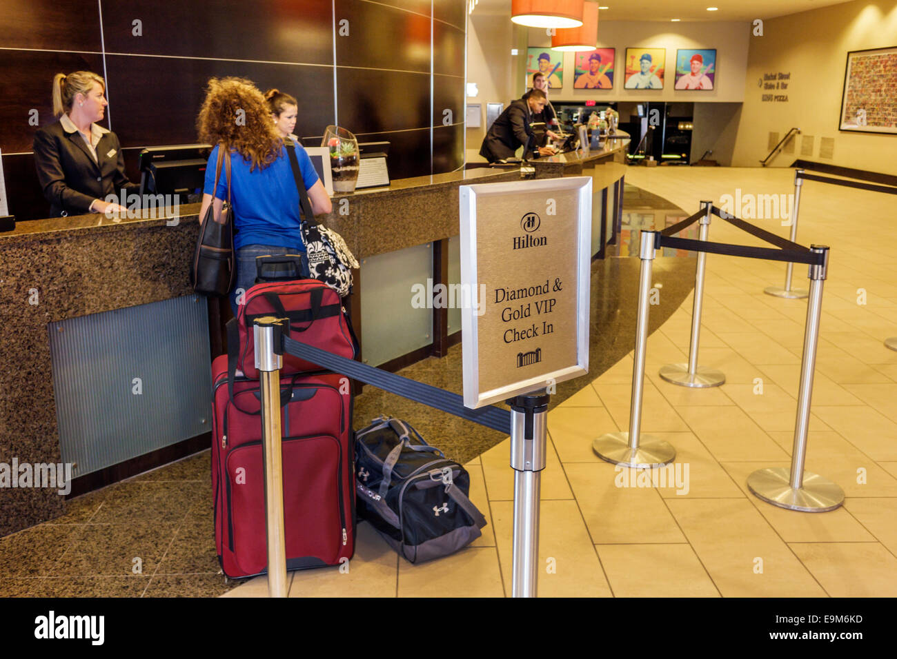 Saint St. Louis Missouri, vista aerea dall'alto, vista, Hilton, hotel, hall, check-in reception prenotazione registro prenotazioni, check-in Foto Stock