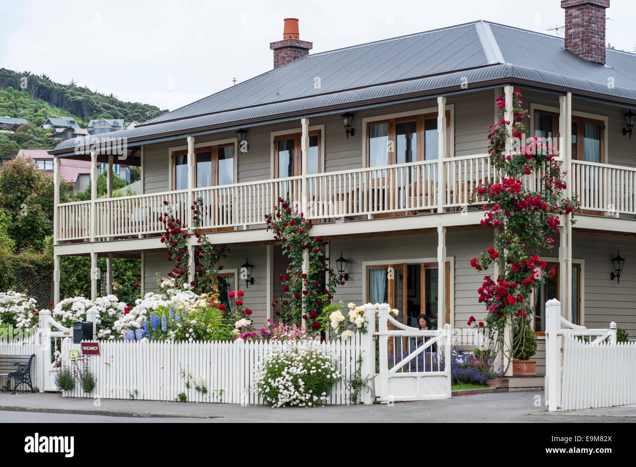 Era Coloniale edificio, Akaroa, Nuova Zelanda Foto Stock