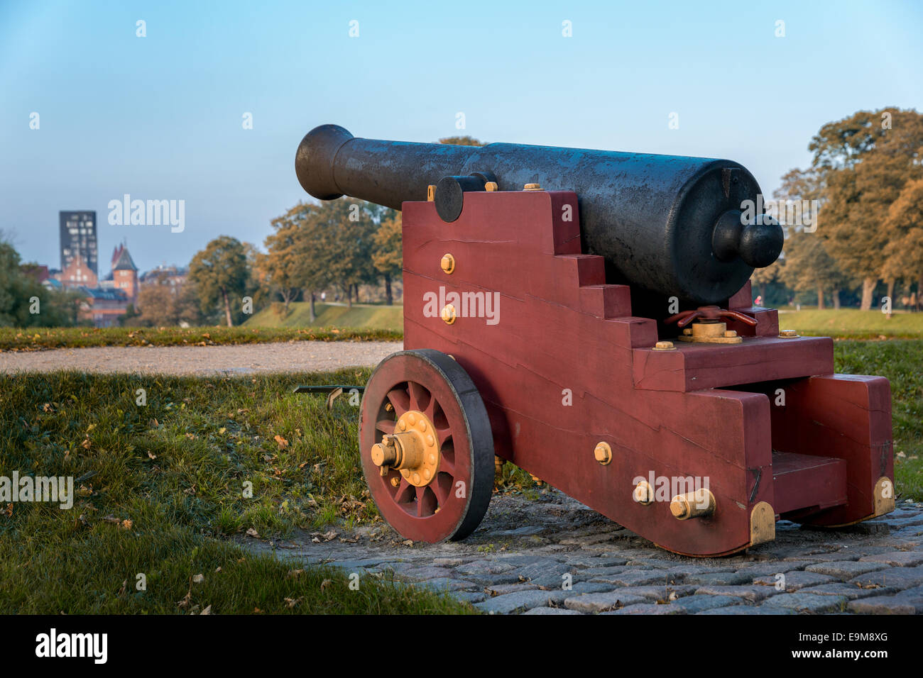 Il vecchio cannone a Kastellet fortezza a Copenhagen, Danimarca Foto Stock