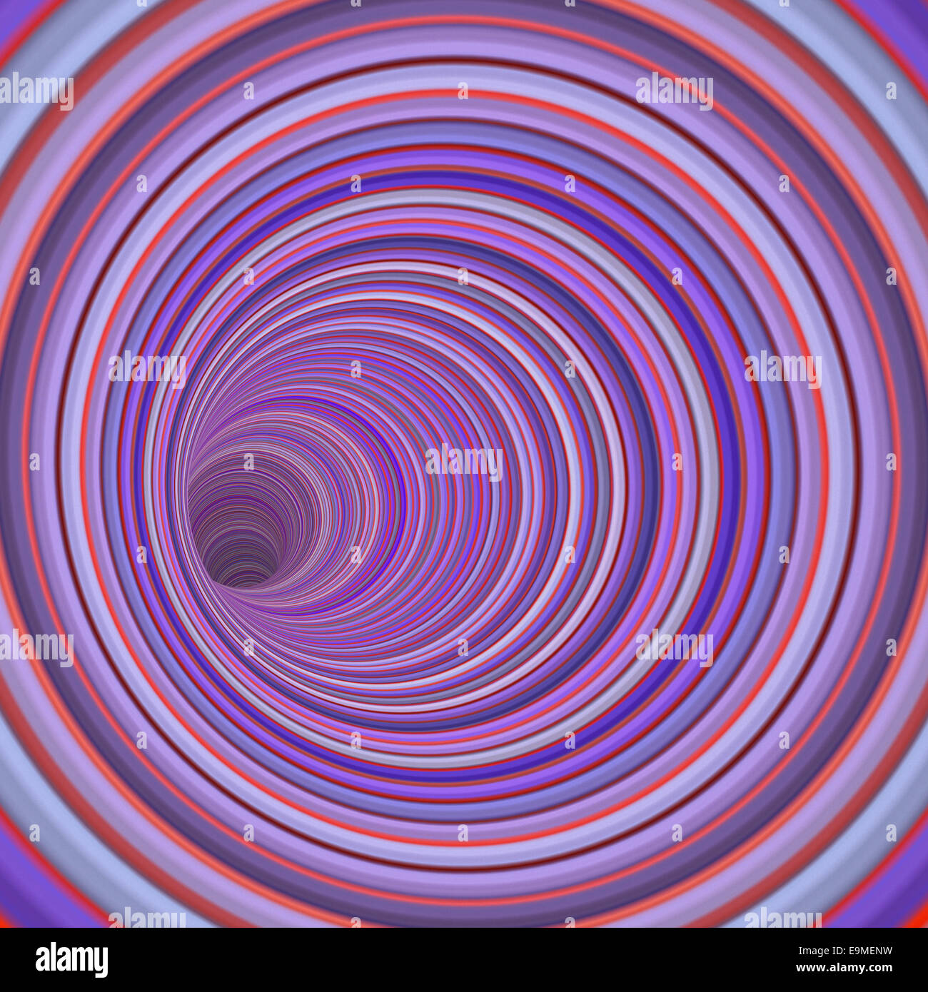 3D render vortice di tunnel in più strisce viola il colore Foto Stock