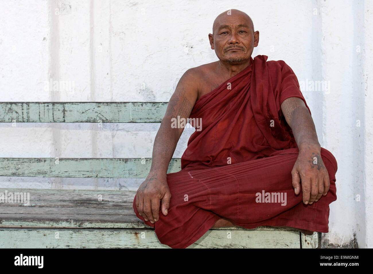 Monaco all'Shwe Yaunghwe Kyaung Monastero, vicino a Nyaungshwe, Stato Shan, Lago Inle, Myanmar Foto Stock