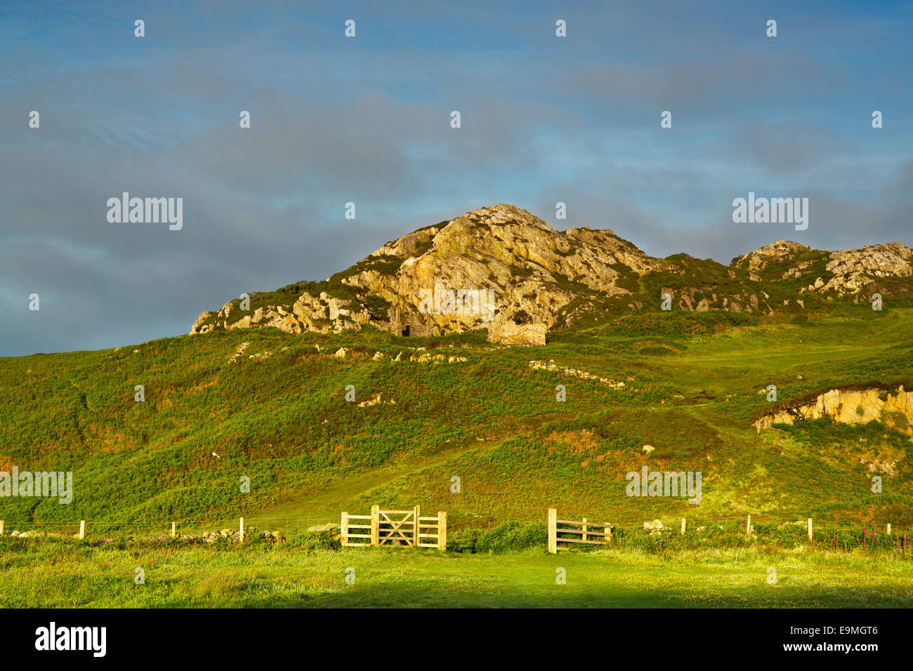 Vista entroterra di Graig Wen Porth Wen sulla costa settentrionale sull isola di Anglesey, Galles del Nord Regno Unito, estate Foto Stock