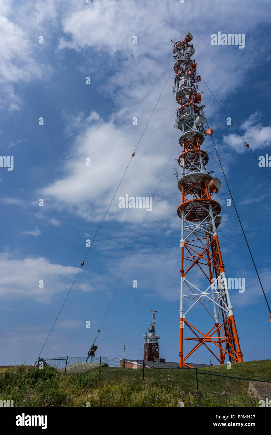 Helgoland torre della radio, in Germania, nel Mare del Nord. Foto Stock
