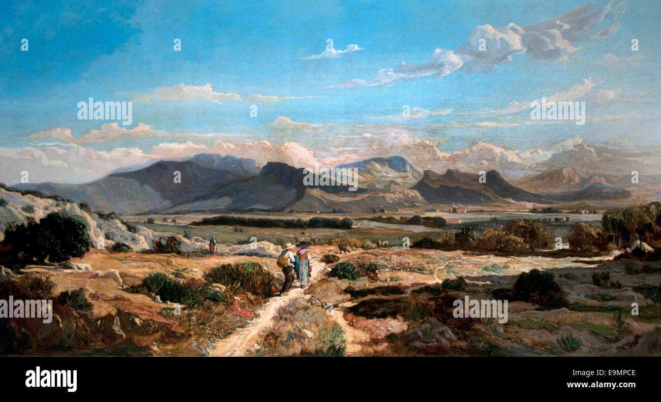 Les collines d'Allauch - Le colline Allauch da Paul Camille Guigou (1834-1871)Francia - Francese Foto Stock