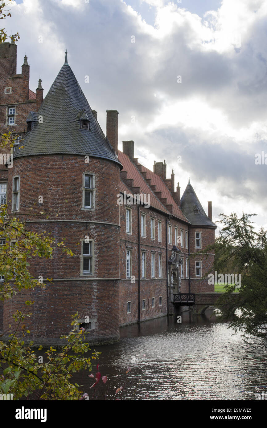 Moated il castello in Herten, Germania Foto Stock