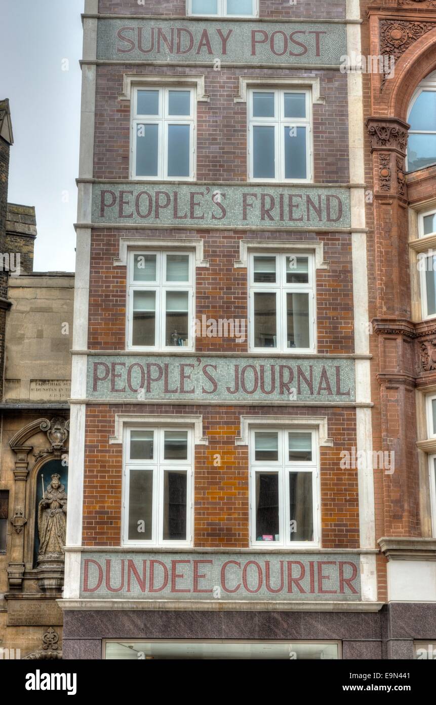 Domenica Post, popolo amico di Dundee Courier Fleet Street edificio edificio giornale Foto Stock